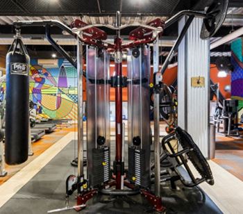 State-of-the-art fitness center with flatscreen tvs